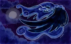 Size: 1440x900 | Tagged: artist:random-gal, cloud, cloudy, derpibooru import, moon, princess luna, safe, solo