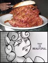 Size: 538x700 | Tagged: bacon, exploitable meme, meme, safe, sandwich, sweetie belle, that is beautiful