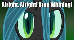 Size: 1046x565 | Tagged: bronybait, caption, changeling, derpibooru import, eyes, hypnosis, hypnosis ponies, image macro, meme, queen chrysalis, safe