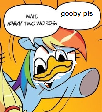 Size: 334x366 | Tagged: 1000 hours in ms paint, derpibooru import, dolan, exploitable meme, gooby pls, idw, meme, ms paint, rainbow dash, safe, two words meme