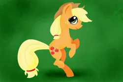 Size: 1800x1200 | Tagged: safe, artist:1flynnia1, derpibooru import, applejack, lineless, prancing, solo