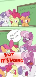 Size: 700x1500 | Tagged: apple bloom, artist:wazzart, cheerilee, comic, cutie mark crusaders, derpibooru import, math, safe, scootaloo, sweetie belle, two stupid dogs