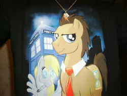 Size: 3648x2736 | Tagged: safe, derpibooru import, derpy hooves, doctor whooves, time turner, pegasus, pony, clothes, cutie mark, female, irl, mare, necklace, photo, shirt
