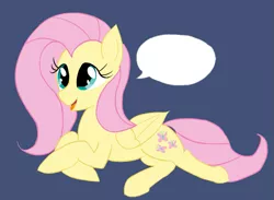 Size: 785x576 | Tagged: artist needed, safe, derpibooru import, fluttershy, pegasus, pony, blue background, simple background, solo