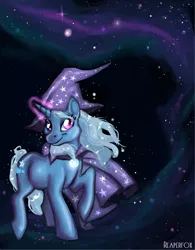 Size: 716x916 | Tagged: artist:reaperfox, derpibooru import, magic, night, safe, trixie