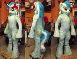 Size: 1050x800 | Tagged: artist:atalonthedeer, bow, cosplay, derpibooru import, furry, fursuit, irl, lyra heartstrings, photo, safe