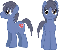 Size: 1000x848 | Tagged: safe, artist:mlp-silver-quill, derpibooru import, oc, oc:clutterstep, unofficial characters only, earth pony, pony, birthmark, blue, heart, male, stallion