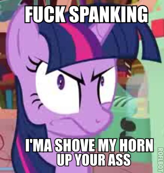 Size: 328x346 | Tagged: suggestive, artist:flamingo1986, derpibooru import, edit, twilight sparkle, pony, double rainboom, spoiler:double rainboom, angry, caption, faic, image macro, implied anal, implied horn penetration, implied sex, roflbot, text, vulgar