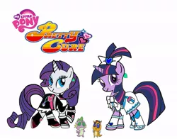 Size: 1011x791 | Tagged: 2004, artist:omegaridersangou, cure black, cure white, derpibooru import, futari wa precure, g3.5, mepple, mipple, precure, pretty cure, rarity, safe, spike, twilight sparkle, whimsey weatherbe