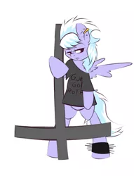 Size: 1280x1673 | Tagged: artist:kryptchild, clothes, cloudchaser, cross, cross of st peter, dead source, derpibooru import, gorgoroth, goth, inverted cross, request, safe, shirt, solo