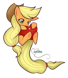 Size: 872x996 | Tagged: apple, applejack, artist:asikku, derpibooru import, food, heart, safe, simple background, solo