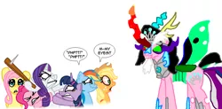 Size: 918x451 | Tagged: angry, applejack, artist:niban-destikim, derpibooru import, fluttershy, meme, oc, pinkie pie, rainbow dash, rarity, safe, shocked, tiara ultima, twilight sparkle