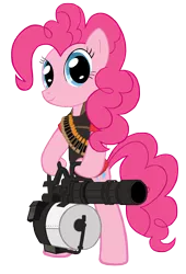 Size: 1800x2650 | Tagged: artist:thealjavis, crossover, derpibooru import, heavy, heavy weapons guy, heavy weapons pie, pinkie pie, safe, simple background, team fortress 2, transparent background, vector
