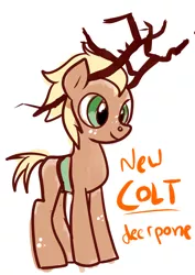 Size: 2480x3507 | Tagged: safe, derpibooru import, oc, oc:treebark, unofficial characters only, deer pony, original species, do or deer, solo