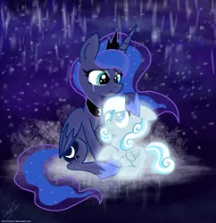 Size: 1924x1988 | Tagged: safe, artist:daisy-dictator, derpibooru import, princess luna, oc, oc:snowdrop, alicorn, pegasus, pony