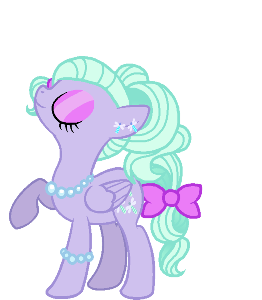 Size: 652x747 | Tagged: safe, artist:softybases, artist:starryoak, derpibooru import, flitter, pegasus, pony, alternate hairstyle, bow, bracelet, earring, eyeshadow, jewelry, necklace, older, raised hoof, simple background, solo, transparent background