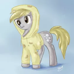 Size: 600x600 | Tagged: safe, artist:daffydream, derpibooru import, derpy hooves, pegasus, pony, clothes, female, hoodie, jacket, mare, solo