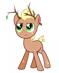 Size: 534x660 | Tagged: safe, derpibooru import, oc, oc:treebark, unofficial characters only, deer pony, earth pony, original species, pony, branches, colt, do or deer, fake antlers, male, simple background, solo, white background
