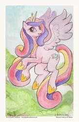 Size: 713x1100 | Tagged: safe, artist:jayelle-anderson, derpibooru import, princess cadance, alicorn, pony, female, mare, solo, traditional art