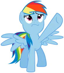 Size: 4680x5328 | Tagged: safe, artist:biodegradablebox, derpibooru import, rainbow dash, lesson zero, :s, absurd resolution, cute, dashabetes, looking up, pointing, simple background, solo, spread wings, transparent background, vector, wavy mouth