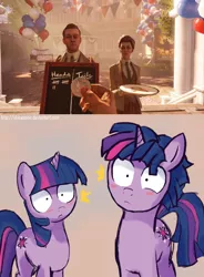 Size: 500x681 | Tagged: artist:nolycs, bioshock, bioshock infinite, derpibooru import, dusk shine, lutece twins, robert lutece, rosalind lutece, rule 63, safe, twilight sparkle