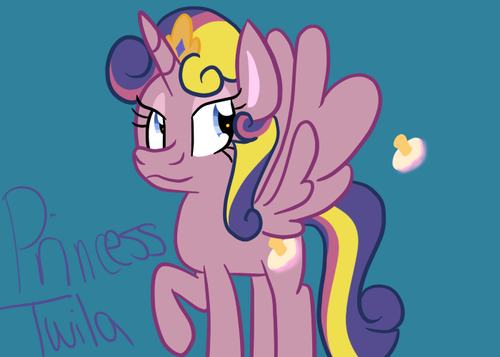 Size: 500x357 | Tagged: safe, derpibooru import, oc, oc:princess twila, unofficial characters only, alicorn, pony, alicorn oc, cutie mark, offspring, parent:prince blueblood, parent:twilight sparkle, parents:twiblood, raised hoof, simple background