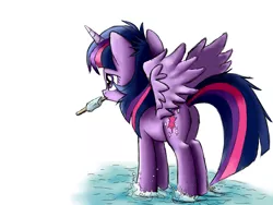 Size: 2000x1500 | Tagged: safe, artist:robsa990, derpibooru import, twilight sparkle, twilight sparkle (alicorn), alicorn, pony, female, food, ice cream, immortality blues, kingdom hearts, mare, parody, plot, popsicle, sea salt ice cream