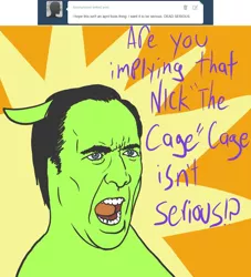 Size: 1000x1102 | Tagged: april fools, derpibooru import, hate mail for twist, nicolas cage, ponified, safe