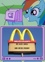 Size: 511x700 | Tagged: safe, derpibooru import, rainbow dash, exploitable meme, mcdonalds swag, swag, tv meme