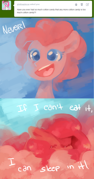 Size: 651x1235 | Tagged: artist:dhui, cloud, cloudy, cotton candy, cotton candy cloud, dead source, derpibooru import, food, pinkie pie, safe, sleeping, tired pie