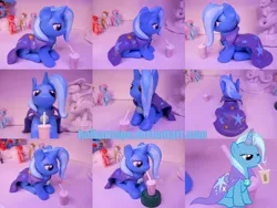 Size: 2396x1800 | Tagged: artist:earthenpony, coconut cream, derpibooru import, drink, pepperdance, safe, sculpture, sweetie blue, trixie