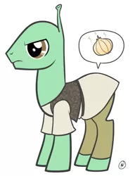 Size: 629x820 | Tagged: safe, derpibooru import, ponified, ogre, pony, onion, shrek, simple background, solo, white background