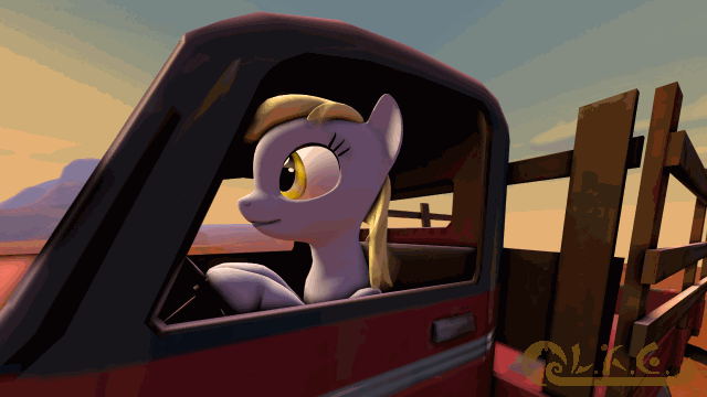 Size: 640x360 | Tagged: safe, derpibooru import, derpy hooves, pegasus, pony, 3d, animated, car, derpy driving, driving, female, mare, solo, source filmmaker, this will not end well, truck