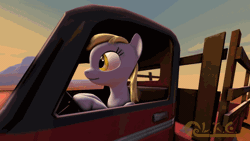 Size: 640x360 | Tagged: safe, derpibooru import, derpy hooves, pegasus, pony, 3d, animated, car, derpy driving, driving, female, mare, solo, source filmmaker, this will not end well, truck