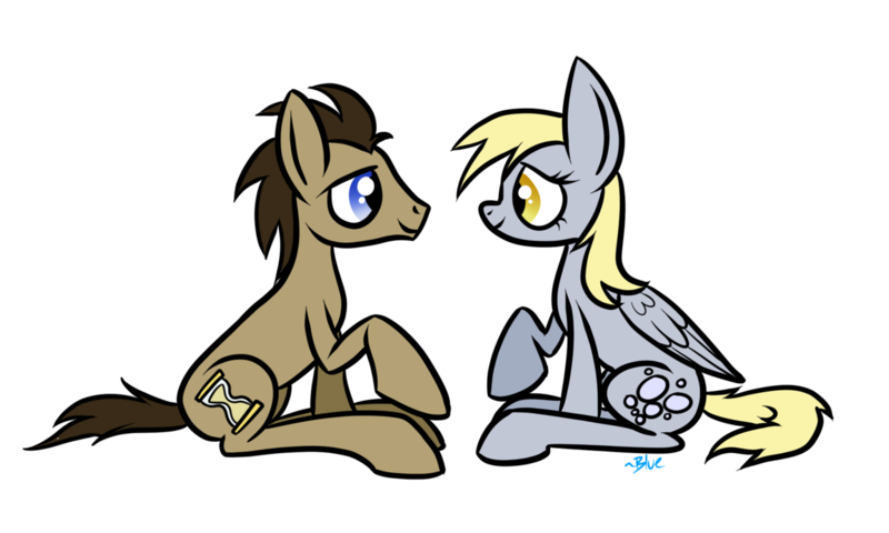 Size: 1154x693 | Tagged: safe, artist:winter-hooves, derpibooru import, derpy hooves, doctor whooves, time turner, pegasus, pony, doctorderpy, female, male, mare, shipping, straight