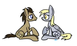 Size: 1154x693 | Tagged: safe, artist:winter-hooves, derpibooru import, derpy hooves, doctor whooves, time turner, pegasus, pony, doctorderpy, female, male, mare, shipping, straight