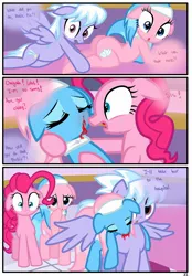 Size: 1741x2500 | Tagged: aloe, artist:pyruvate, blood, cloudchaser, comic, comic:the usual, derpibooru import, female, lesbian, nosebleed, pinkie pie, semi-grimdark, suggestive