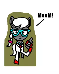 Size: 301x377 | Tagged: derpibooru import, glasses, gmod monster, medic, meem, safe, silver medic, silver spoon, team fortress 2