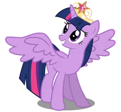 Size: 930x859 | Tagged: safe, artist:caliazian, derpibooru import, twilight sparkle, twilight sparkle (alicorn), alicorn, pony, magical mystery cure, .ai available, big crown thingy, crown, cute, female, jewelry, looking up, mare, regalia, simple background, solo, transparent background, vector