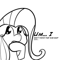 Size: 1000x1000 | Tagged: artist:cosmonaut, derpibooru import, fluttershy, lineart, reaction image, safe, this is bait