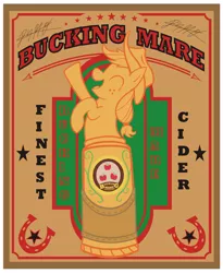 Size: 2329x2847 | Tagged: applejack, artist:1ltdaniels, bioshock, bioshock infinite, bottle, bucking bronco, cider, crossover, derpibooru import, parody, ponified, poster, safe, smiling, vigor