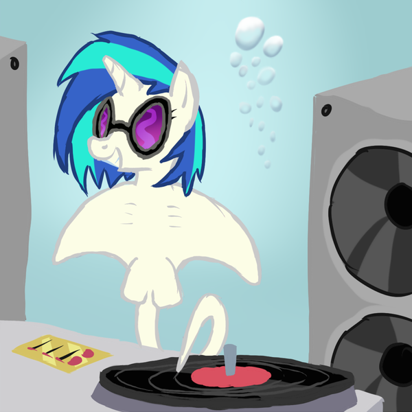 Size: 900x900 | Tagged: artist:arrkhal, derpibooru import, fish, fishified, not salmon, record, safe, speaker, species swap, stingray, underwater, vinyl scratch, wat