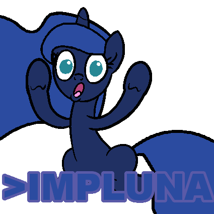 Size: 425x425 | Tagged: air quotes, animated, artist:derkrazykraut, derpibooru import, edit, implying, implyra, princess luna, recolor, safe, simple background, solo, text, transparent background