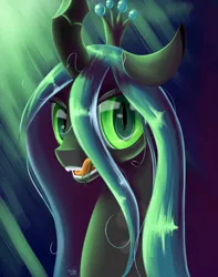 Size: 3000x3800 | Tagged: safe, artist:carligercarl, derpibooru import, queen chrysalis, changeling, changeling queen, female, speedpaint, tongue out