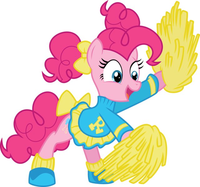 Size: 6406x6000 | Tagged: absurd resolution, artist:yetioner, cheerleader, clothes, cute, derpibooru import, diapinkes, idw, idw showified, pinkie pie, pom pom, safe, shoes, simple background, socks, solo, transparent background, vector