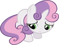 Size: 3234x2501 | Tagged: artist:liggliluff, cute, derpibooru import, sad, sadorable, safe, show accurate, simple background, solo, sweetie belle, transparent background, vector