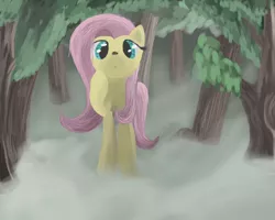 Size: 1500x1200 | Tagged: artist:20percentcool, derpibooru import, fluttershy, insect, ladybug, mist, safe, solo, tree