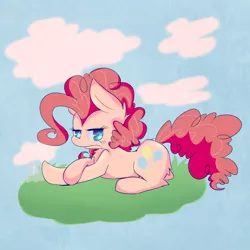 Size: 2000x2000 | Tagged: artist:strabarybrick, derpibooru import, frown, pinkie pie, safe, solo