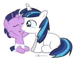 Size: 1000x800 | Tagged: safe, artist:dm29, derpibooru import, shining armor, twilight sparkle, pony, baby, baby pony, babylight sparkle, boop, colt, cute, diaper, duo, eyes closed, filly, julian yeo is trying to murder us, noseboop, nuzzling, shining adorable, simple background, sitting, smiling, transparent background, twiabetes, vector