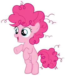 Size: 676x800 | Tagged: artist:vanillecream, filly, happy, pinkie pie, rearing, safe, simple background, solo, transparent background, vector, younger